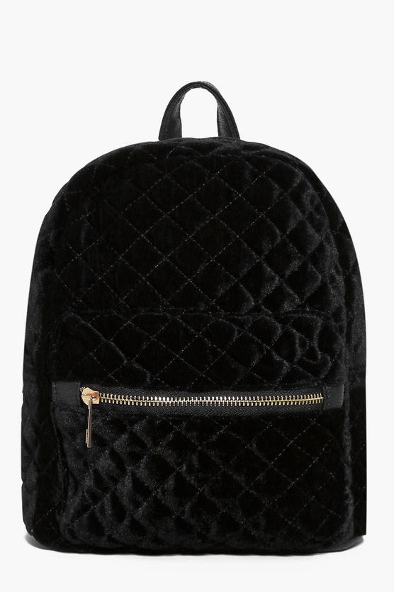 Phoebe Quilted Velvet Backpack